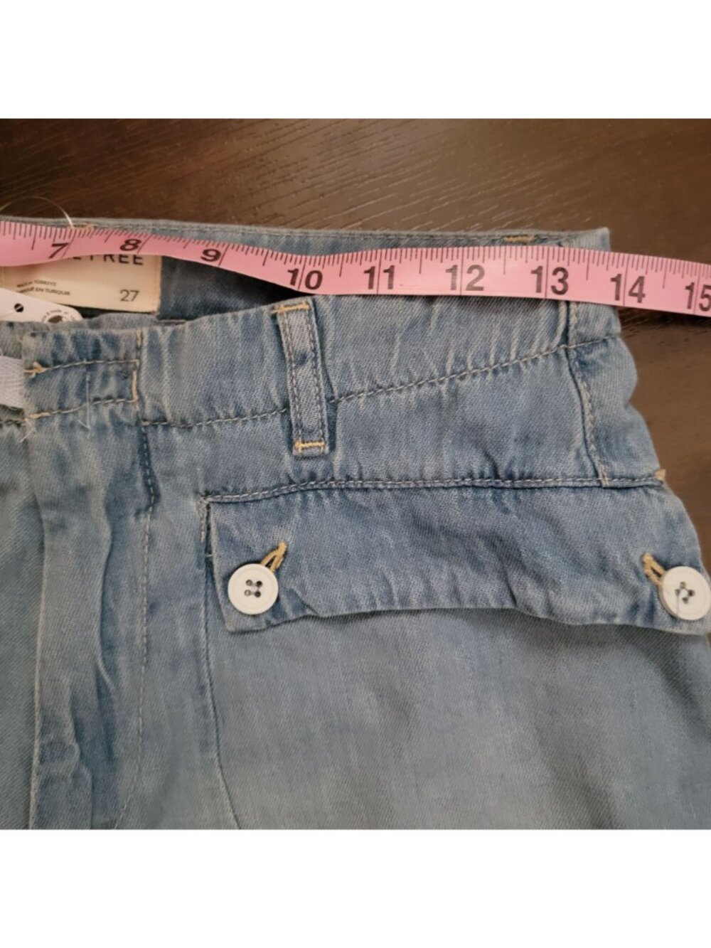 Free People Light Blue Wide Leg Drawstring Hem Jeans - Picture 5 of 8